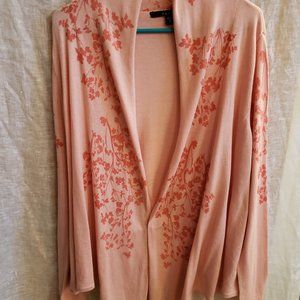 Cherry blossom patterned open cardigan
